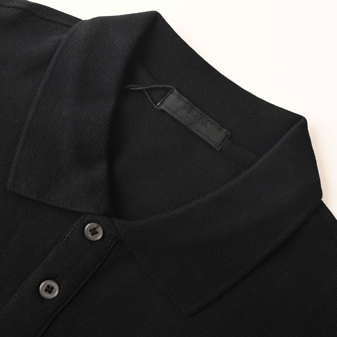 Prada Metal Triangle Logo Polo Shirt