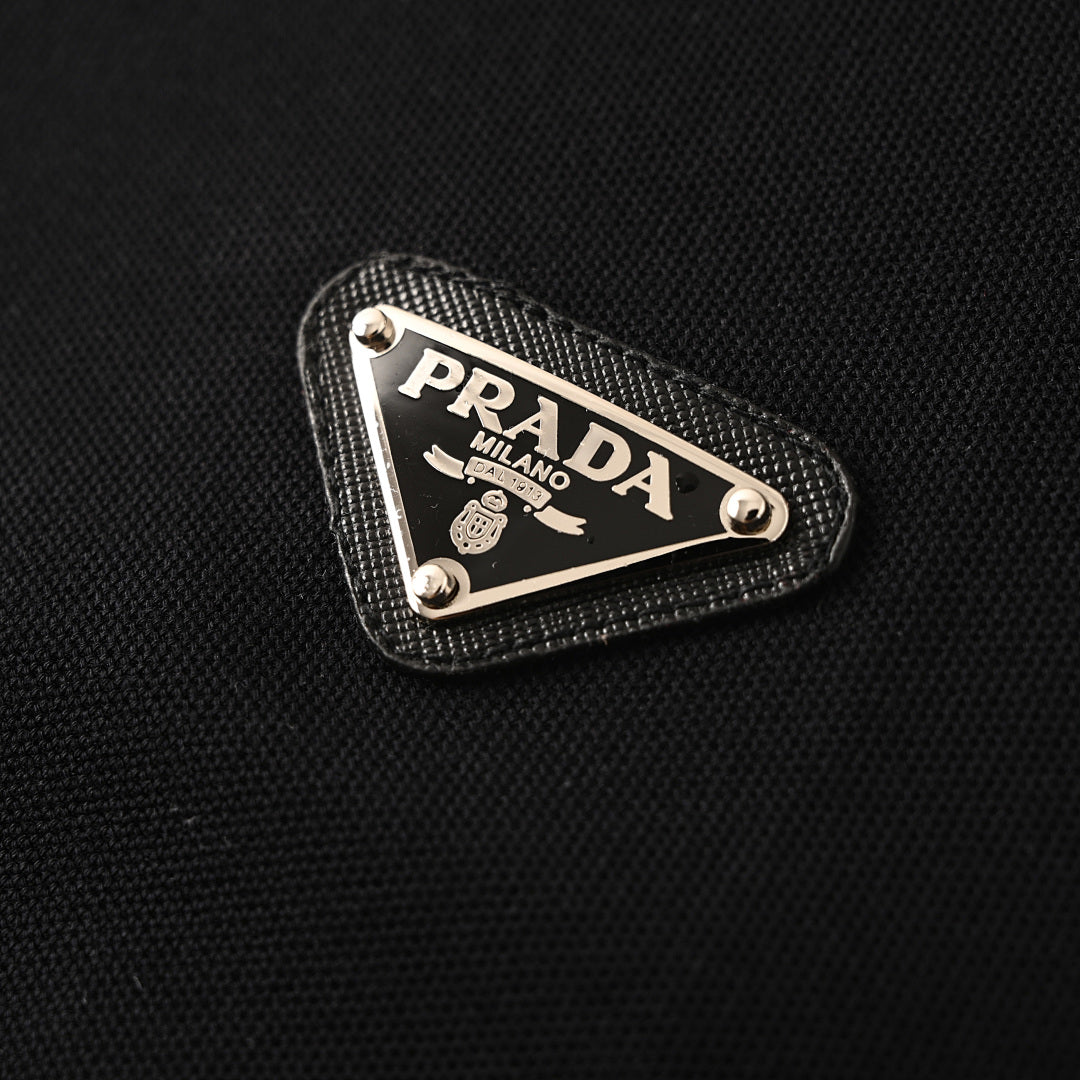 Prada Metal Triangle Logo Polo Shirt