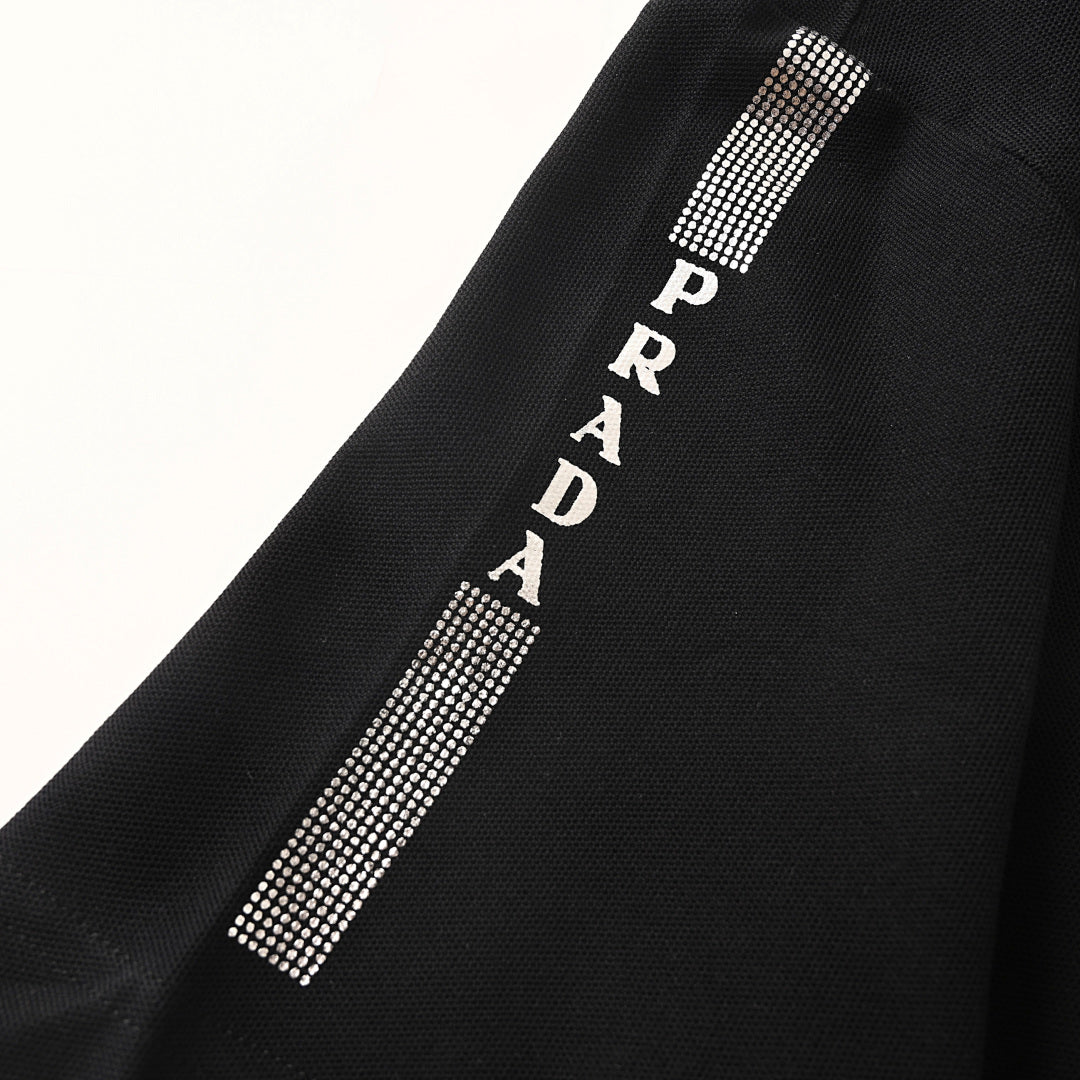 Prada Metal Triangle Logo Polo Shirt