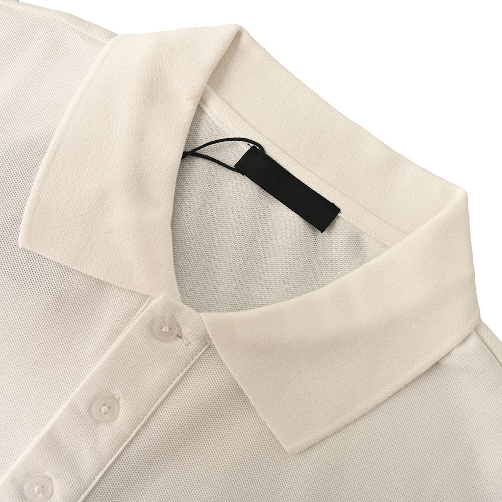 Prada Metal Triangle Logo Polo Shirt