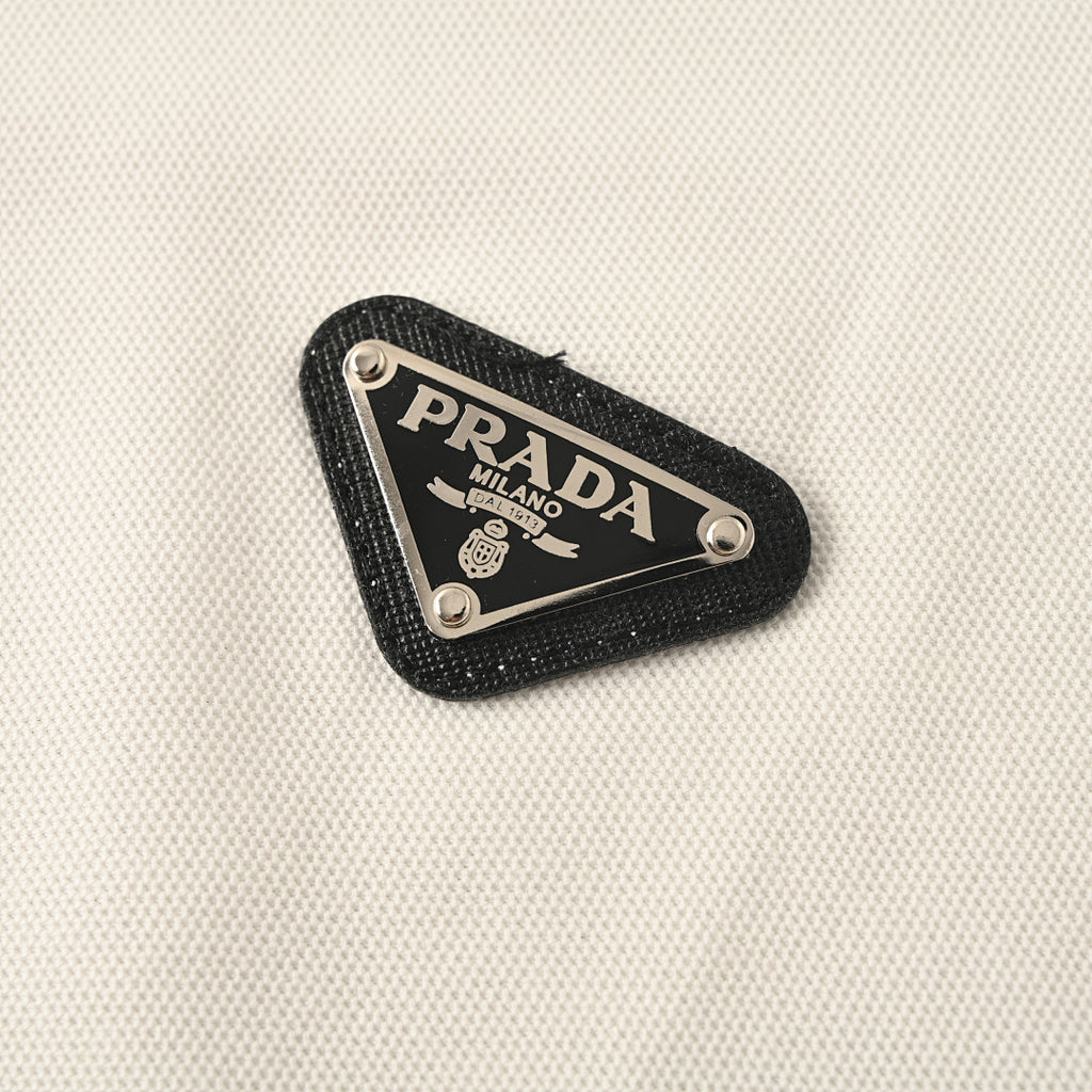 Prada Metal Triangle Logo Polo Shirt