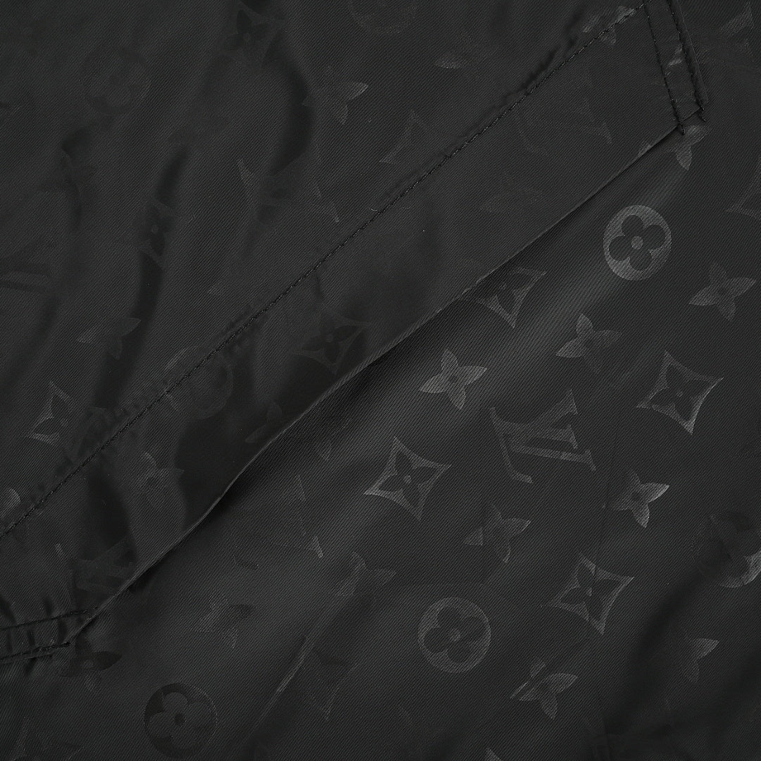 LOUIS VUITTON Monogram Eclipse Hooded Windbreaker Black