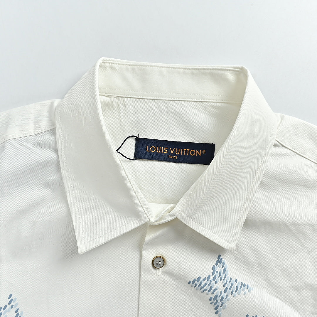 LOUIS VUITTON Ivory Dotted Monogram Button-Up Shirt