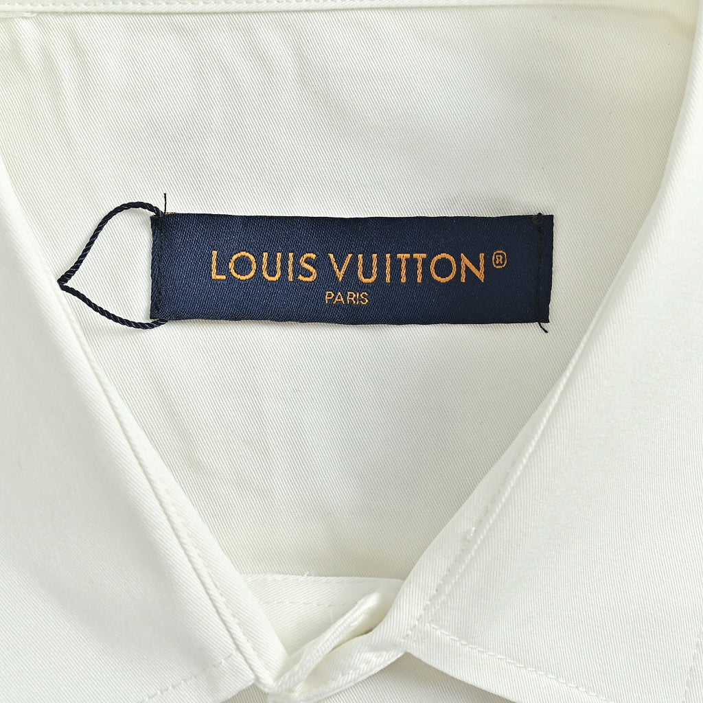 LOUIS VUITTON Ivory Dotted Monogram Button-Up Shirt