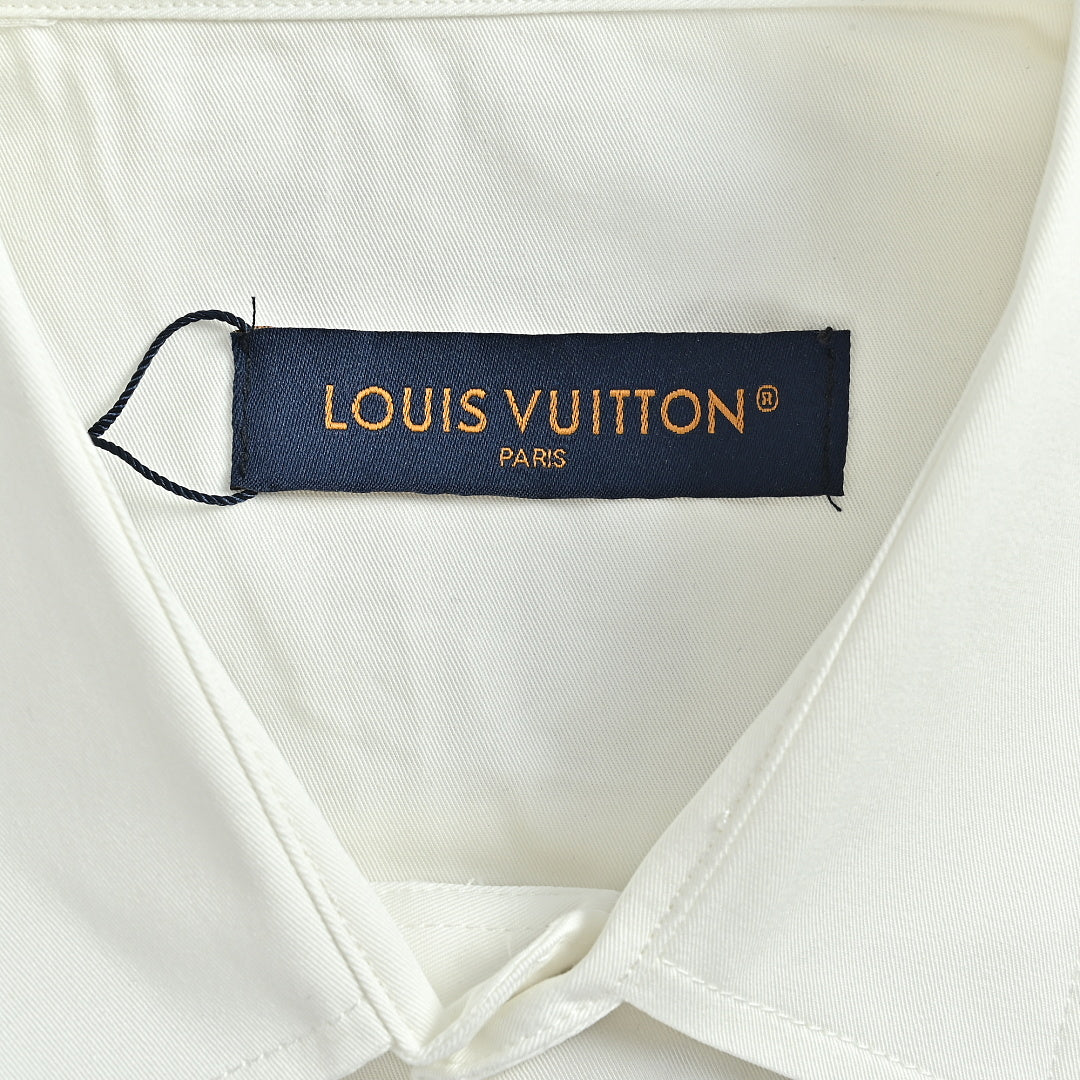LOUIS VUITTON Ivory Dotted Monogram Button-Up Shirt
