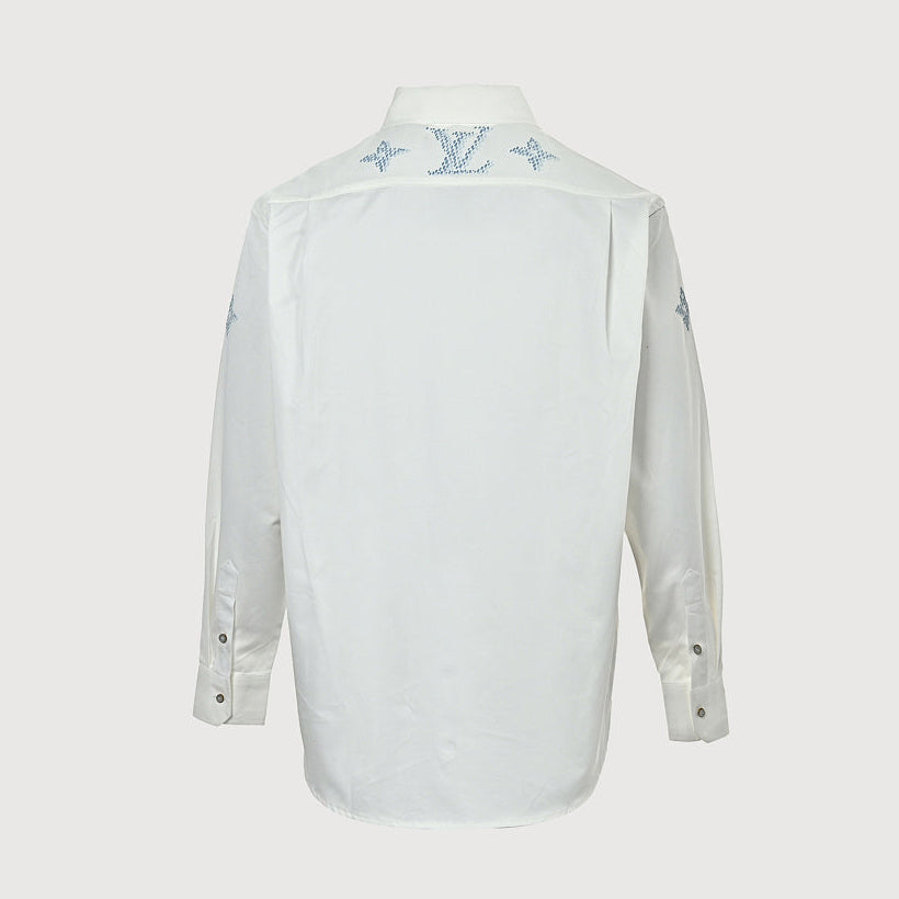 LOUIS VUITTON Ivory Dotted Monogram Button-Up Shirt