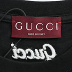 Gucci 2026 Dual-Logo Embroidered T-Shirt — Black | Made in Italy