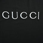 Gucci 2026 Dual-Logo Embroidered T-Shirt — Black | Made in Italy