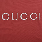 Gucci 2026 Dual-Logo Embroidered T-Shirt — Burgundy | Made in Italy