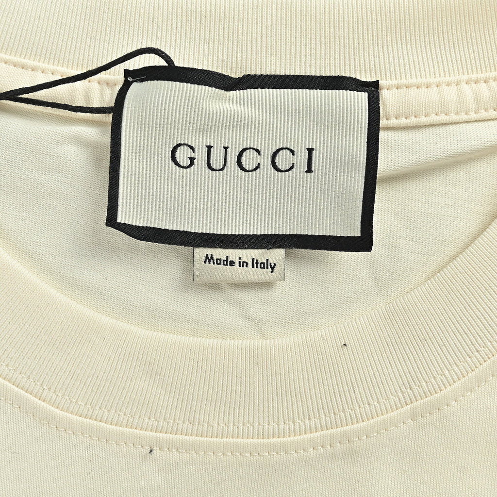 Gucci 2026 GG 1921 Crest Embroidered T-Shirt — Ivory | Made in Italy