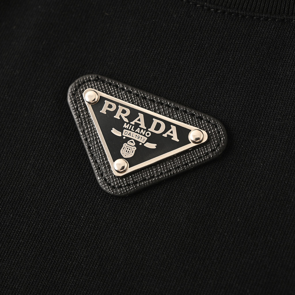 Prada T-Shirt with Under-Collar Triangle Logo