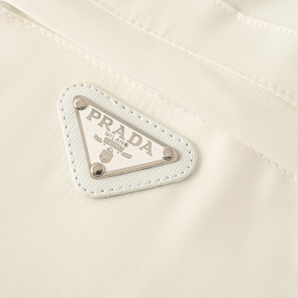 PRADA Velvet-Pocket T-Shirt with Triangle Logo Plaque