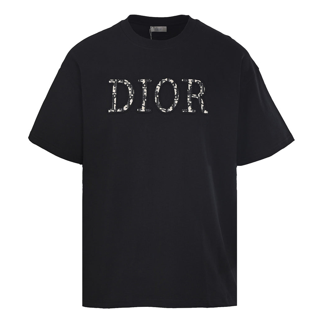 Dior Monogram Short-Sleeve T-Shirt with CD Letter Patch