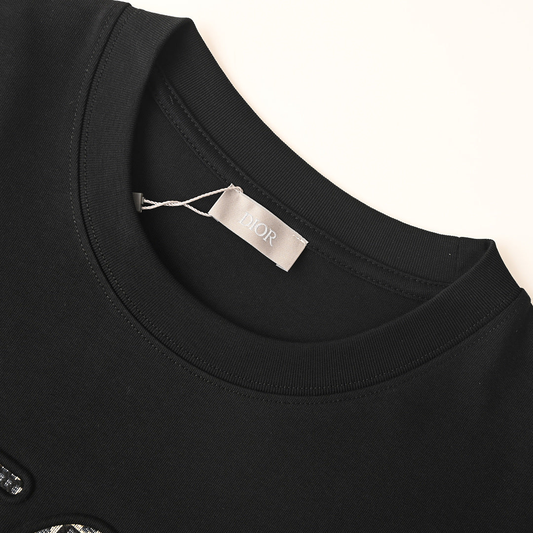 Dior Monogram Short-Sleeve T-Shirt with CD Letter Patch