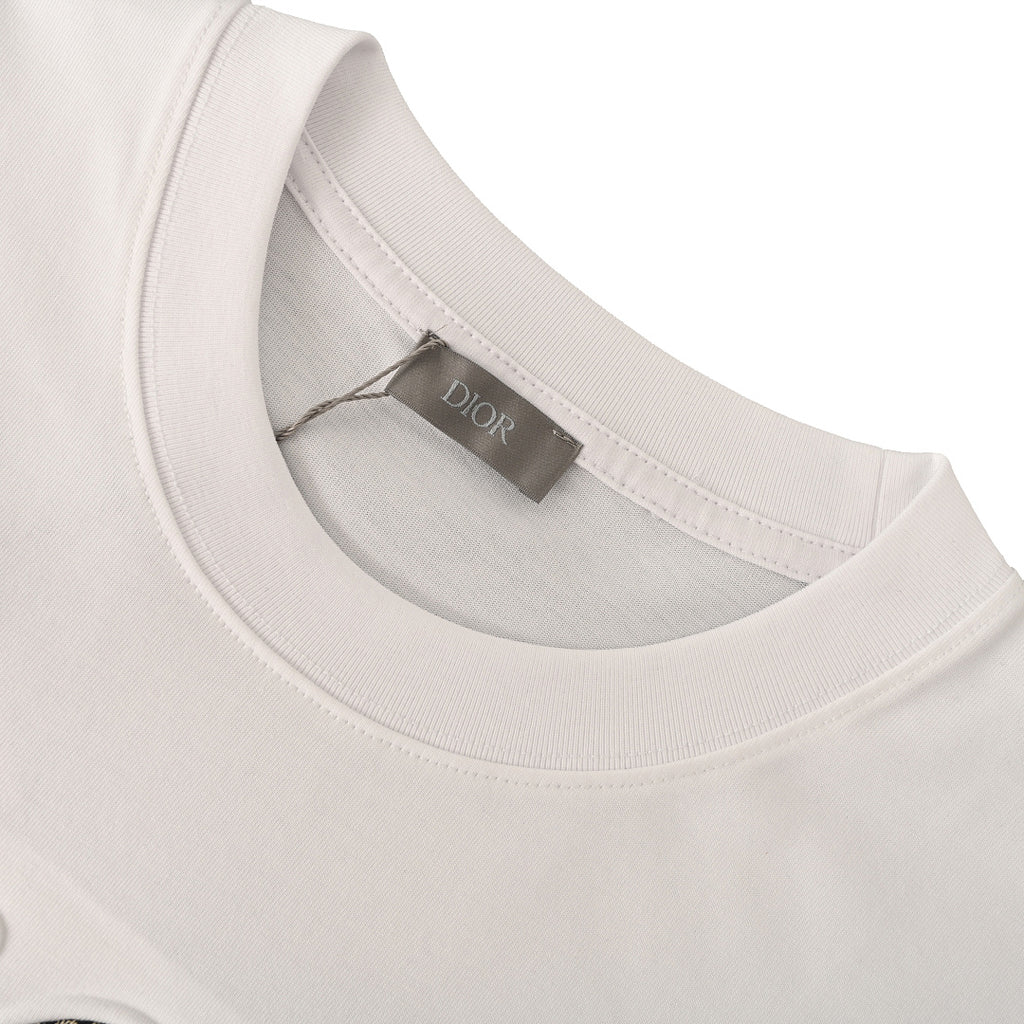 Dior Monogram Short-Sleeve T-Shirt with CD Letter Patch