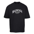 Balenciaga Distressed Logo Relaxed-Fit Cotton T-Shirt
