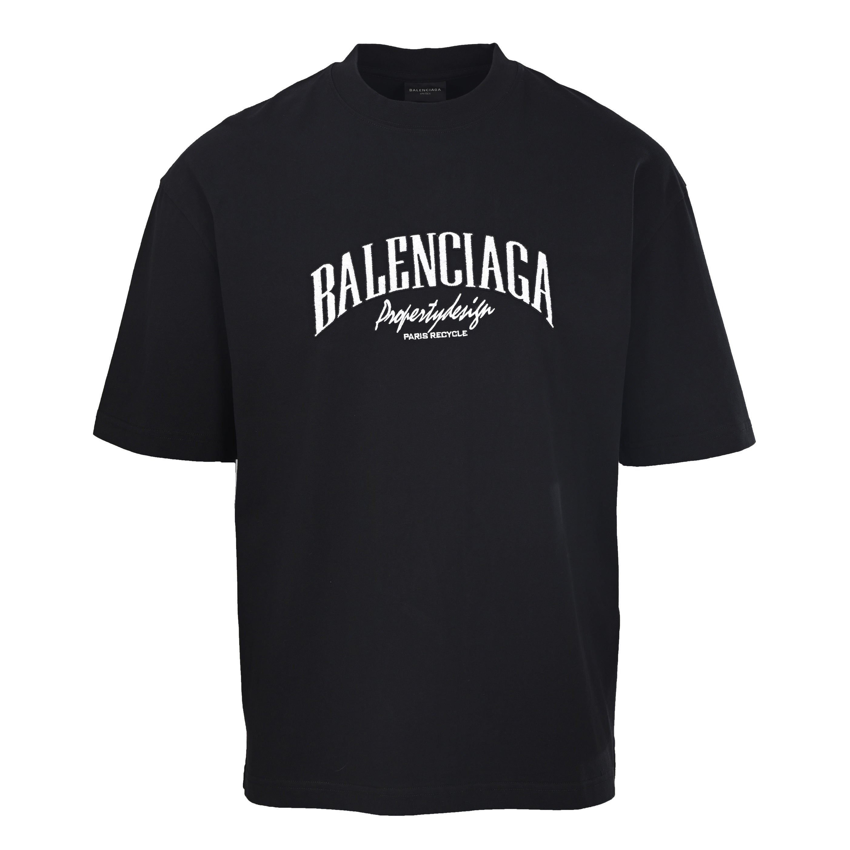 Balenciaga Distressed Logo Relaxed-Fit Cotton T-Shirt