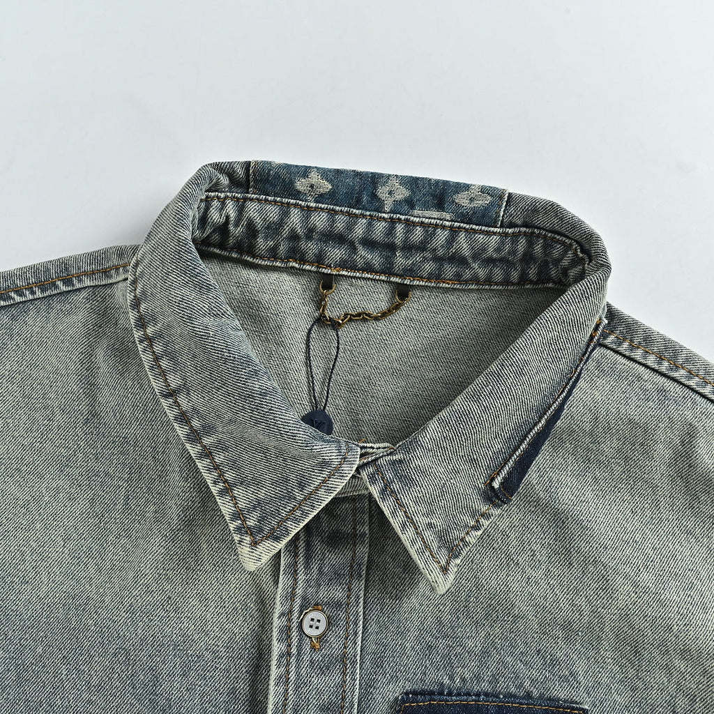 LOUIS VUITTON Floral Jacquard Denim Jacket