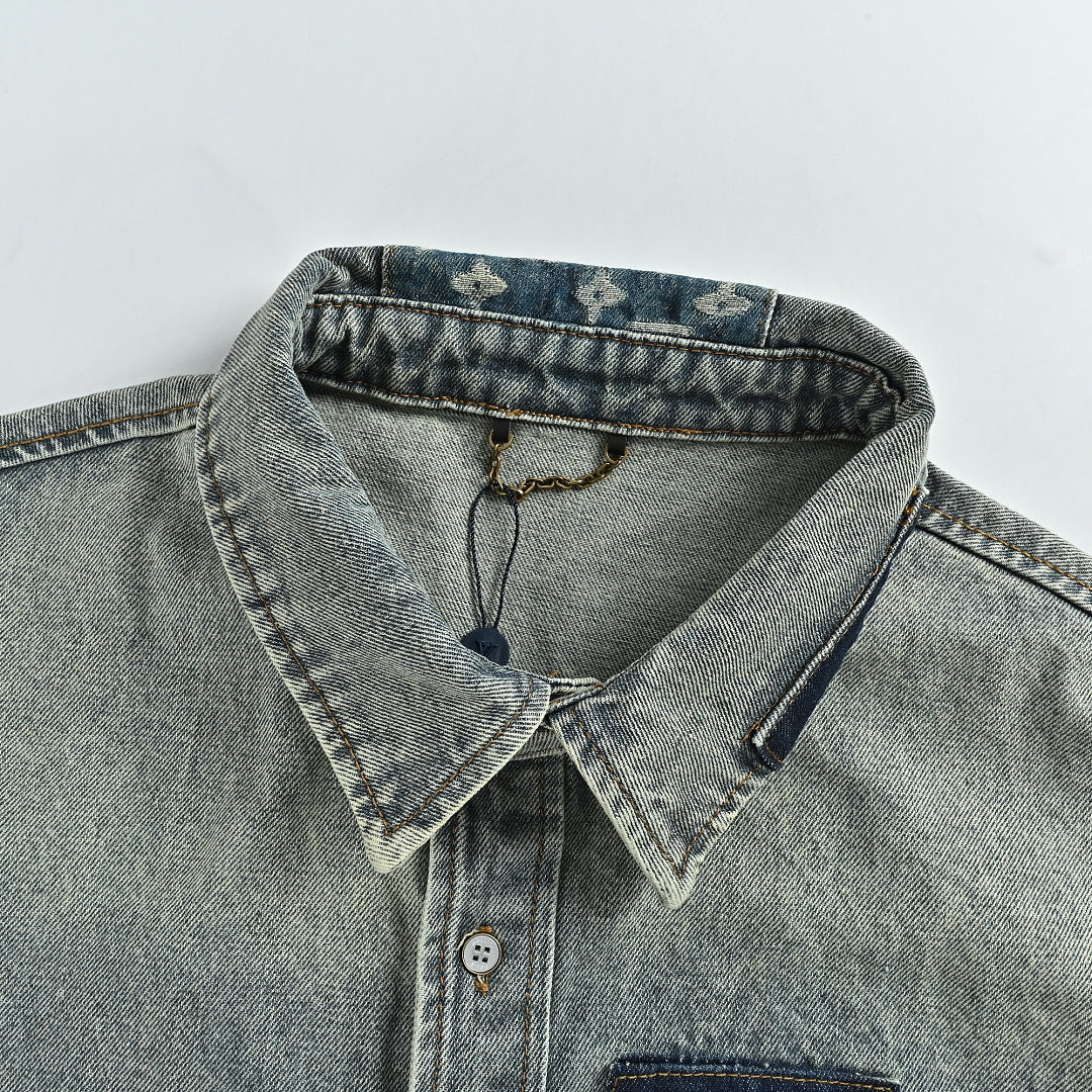 LOUIS VUITTON Floral Jacquard Denim Jacket