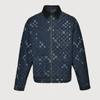 LOUIS VUITTON Monogram Denim Zip Jacket with Corduroy Collar