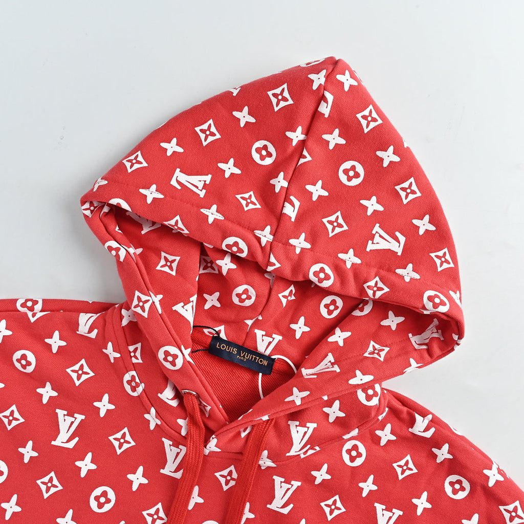 LOUIS VUITTON × Supreme Monogram Hoodie Red