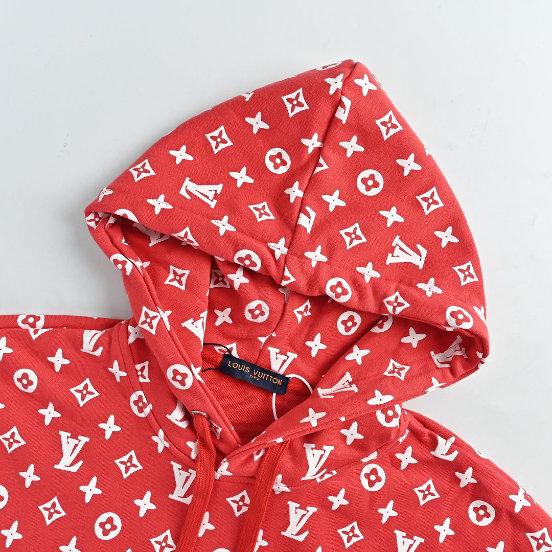 LOUIS VUITTON × Supreme Monogram Hoodie Red
