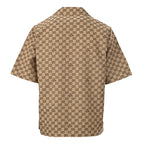 GUCCI Monogram Embroidered "Year of the Horse" Badge Cuban Collar Shirt