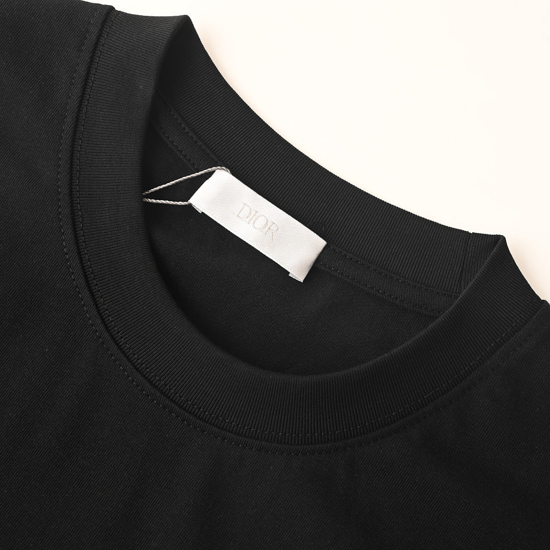 DIOR Yarn-Dyed All-Over Print Short-Sleeve Pocket T-Shirt