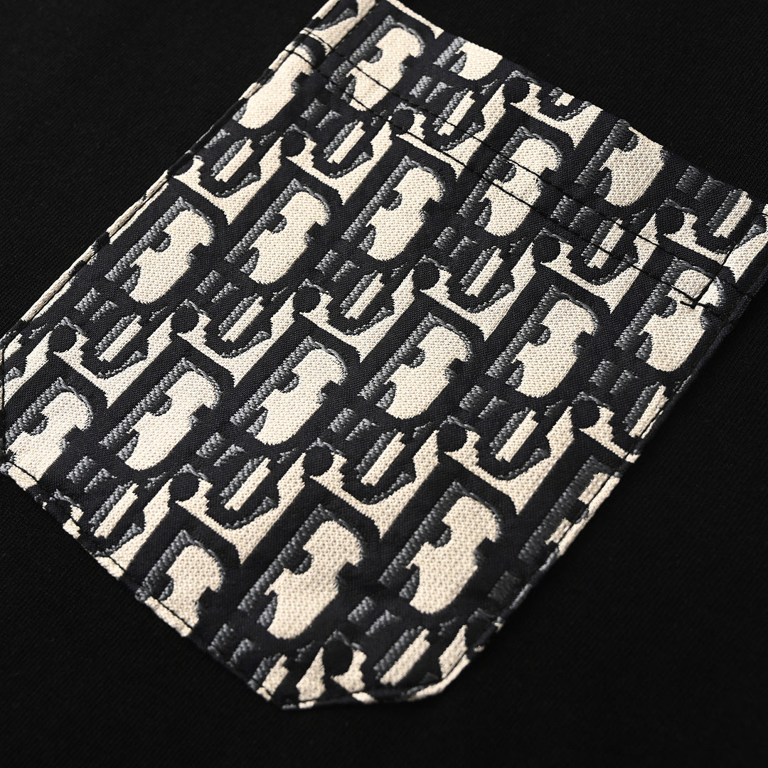 DIOR Yarn-Dyed All-Over Print Short-Sleeve Pocket T-Shirt