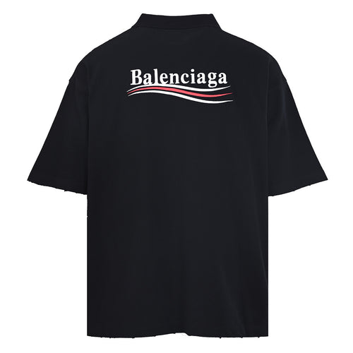 BALENCIAGA Cola Embroidery Short-Sleeve Polo Shirt