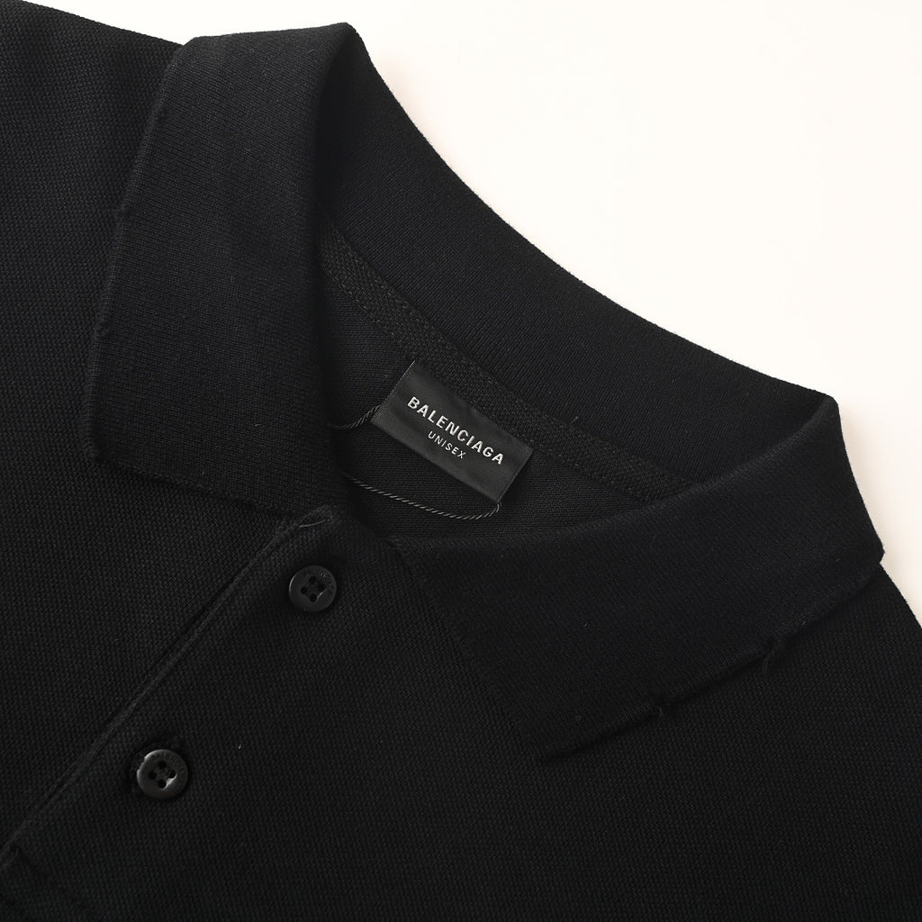 BALENCIAGA Cola Embroidery Short-Sleeve Polo Shirt