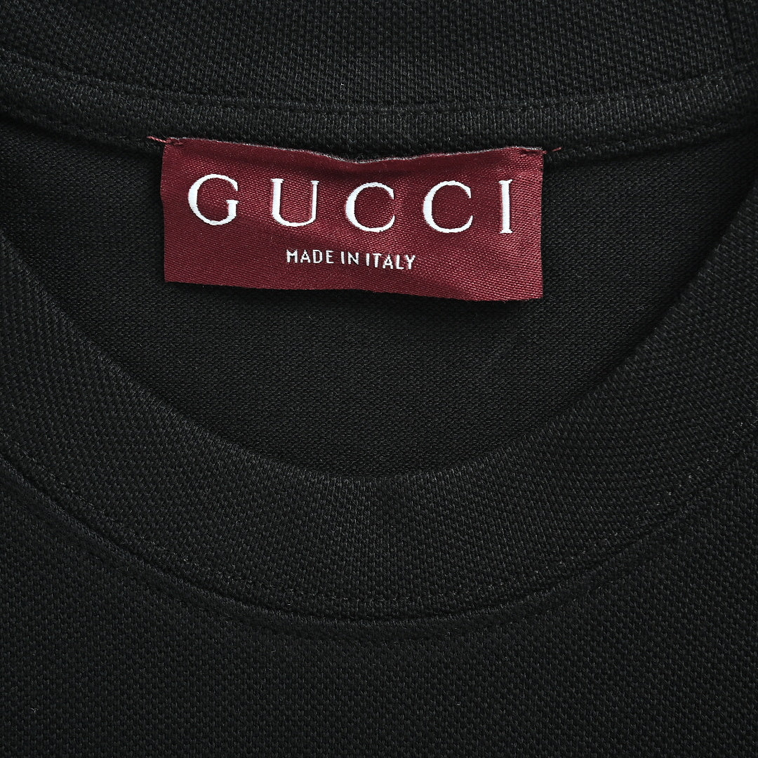 Gucci 2026 Horsebit Pocket Piqué T-Shirt — Black | Made in Italy