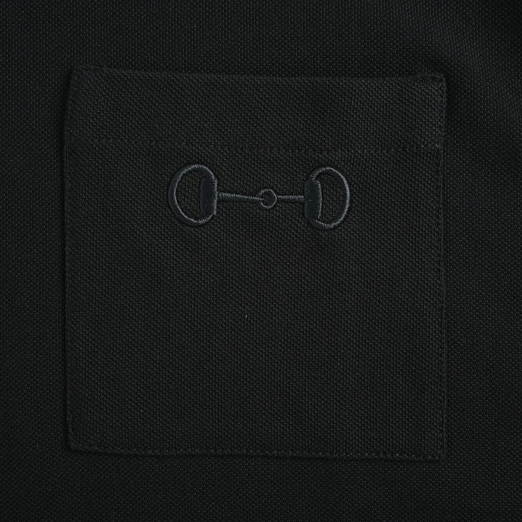 Gucci 2026 Horsebit Pocket Piqué T-Shirt — Black | Made in Italy