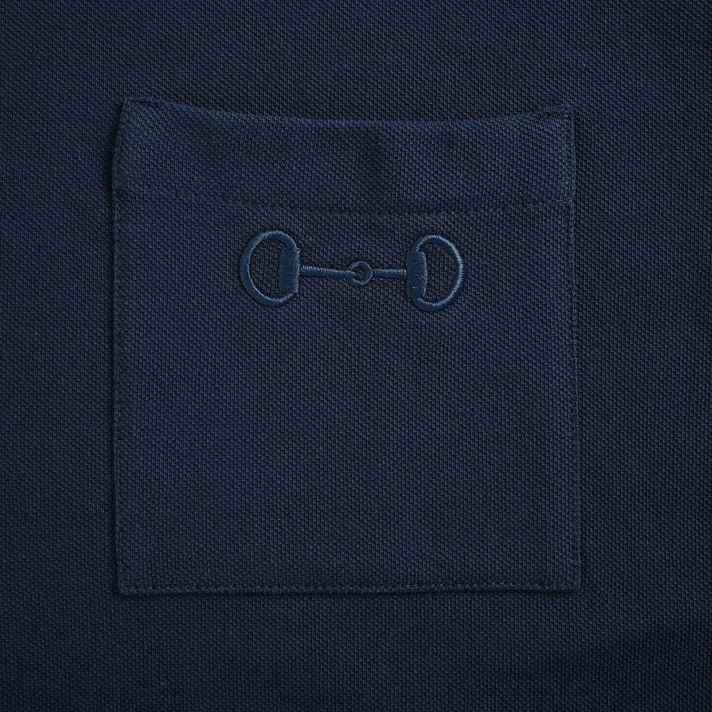 Gucci 2026 Horsebit Pocket T-Shirt — Navy | Made in Italy