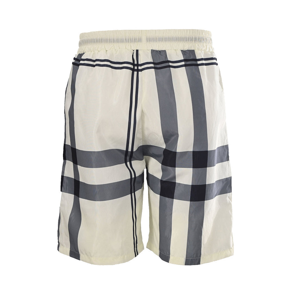 Burberry Checkered Equestrian Logo Beach Shorts