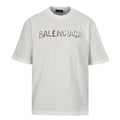 BALENCIAGA Distressed Double-B & Bitcoin Print Short-Sleeve T-Shirt