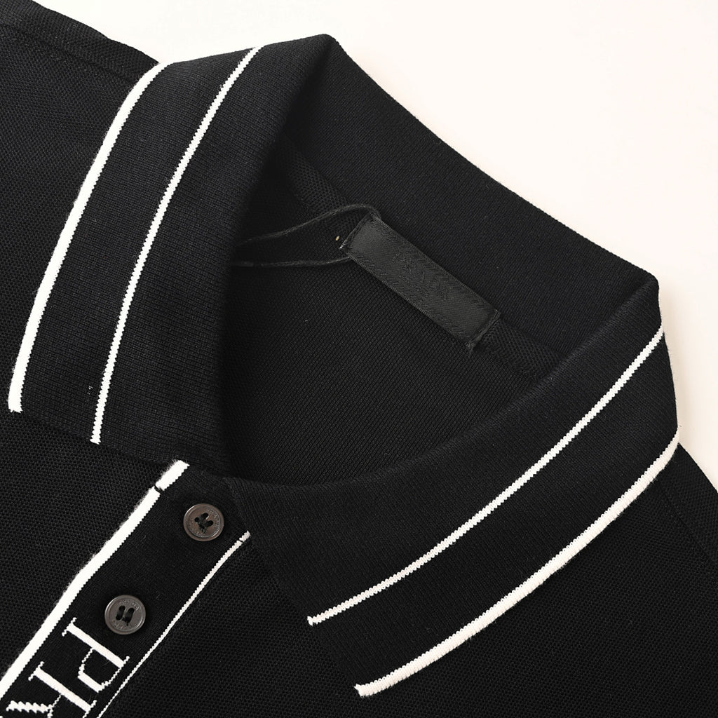 PRADA Triangle Logo Embroidered Polo Shirt