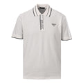 PRADA Triangle Logo Embroidered Polo Shirt
