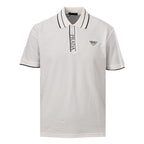 PRADA Triangle Logo Embroidered Polo Shirt