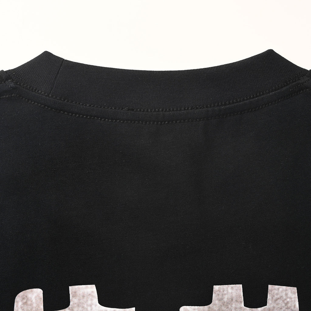 BALENCIAGA Distressed Double-B & Bitcoin Print Short-Sleeve T-Shirt