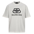 BALENCIAGA Double-B Buckle & Letter Print Short-Sleeve T-Shirt
