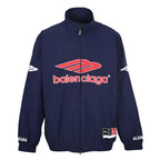 Balenciaga Paris Script Logo Embroidered Cotton Hoodie