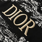 DIOR Short-Sleeve T-Shirt with Front Floral Puffy-Print Letter Logo
