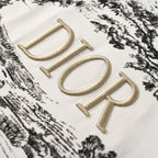 DIOR Short-Sleeve T-Shirt with Front Floral Puffy-Print Letter Logo