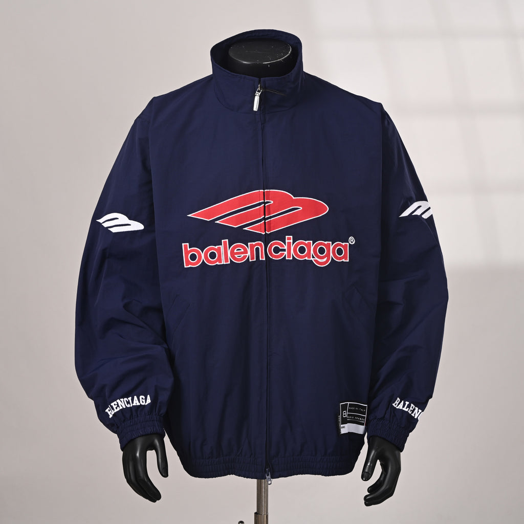 Balenciaga Paris Script Logo Embroidered Cotton Hoodie
