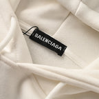 Balenciaga Large-Scale Logo Print Cotton Jersey Hoodie