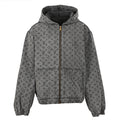 Louis Vuitton All-Over Monogram Jacquard Zip-Up Hooded Denim Jacket