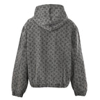 Louis Vuitton All-Over Monogram Jacquard Zip-Up Hooded Denim Jacket
