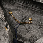 Louis Vuitton All-Over Monogram Jacquard Zip-Up Hooded Denim Jacket