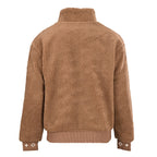 Louis Vuitton Leather Patch Stand-Collar Fleece Jacket